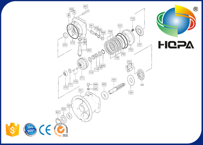 لوازم یدکی هیدرولیک Hitachi EX200-3 لوازم یدکی موتور هیدرولیک 4308814