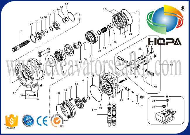 کیت های تعمیر هیدرولیک موتور چرخش نوت بوک EC290BLC HZZC-M2X170CHB VOE14524190