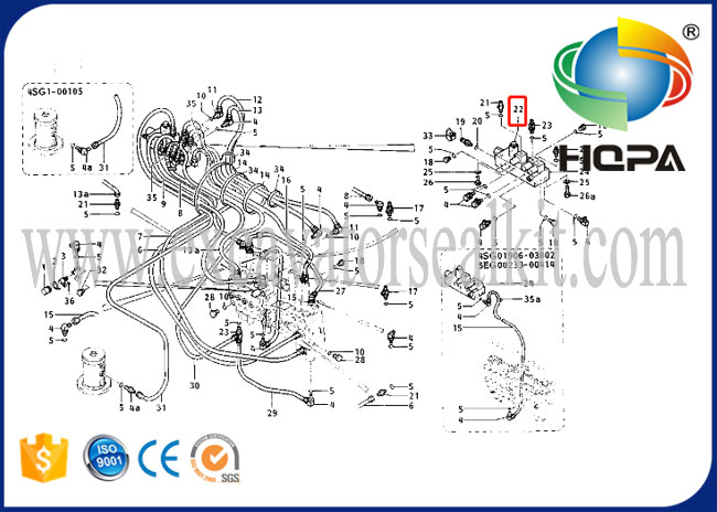 096-5945 0965945 بیل هیدرولیک بیل هیدرولیک اصلی برقی شیر برقی E110B E120B E200B E70B