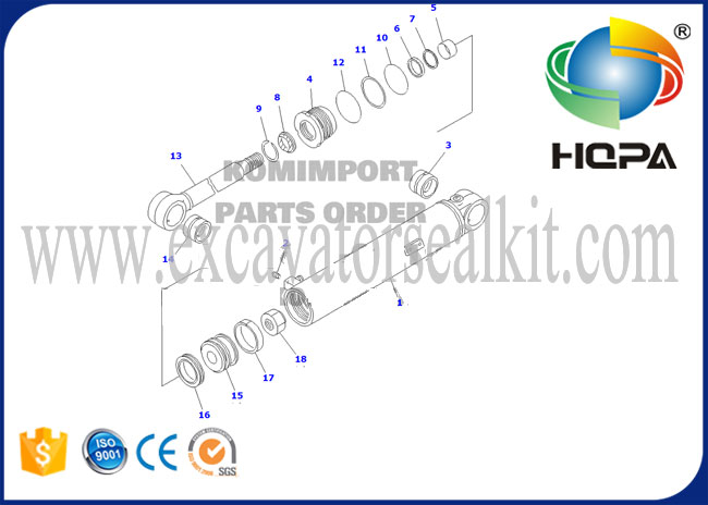 کیت مهر و موم شده سیلندر فرمان 707-99-32140 7079932140 کیت مهر و موم شده سیلندر فرمان WA470-3H WA450-3